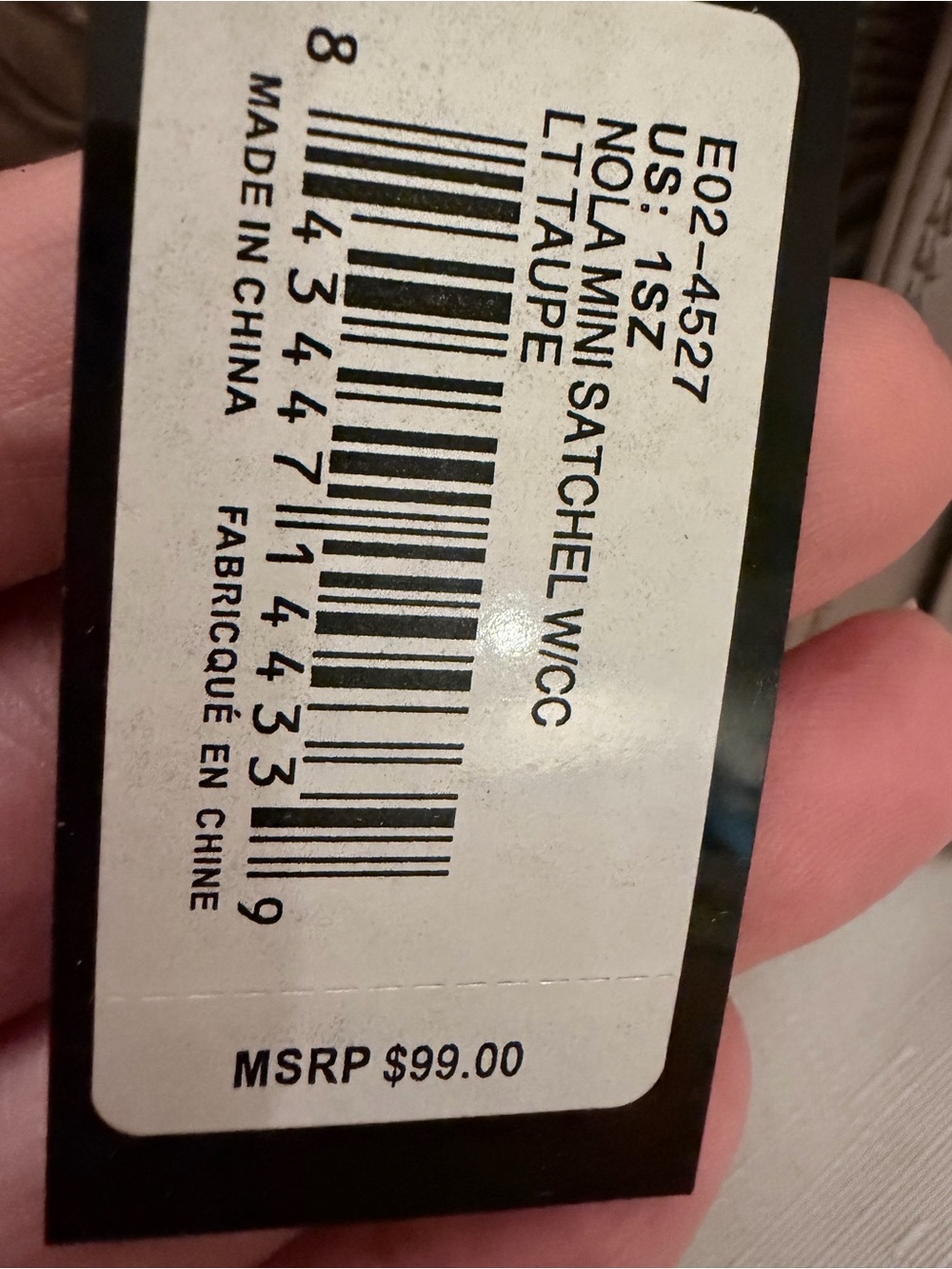 Bebe NWT Signature Satchel Taupe Nature Textured Crossbody Bag w/ Card Holder - Picture 8 of 9